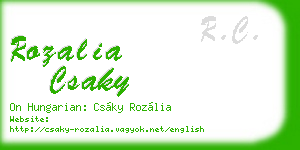 rozalia csaky business card